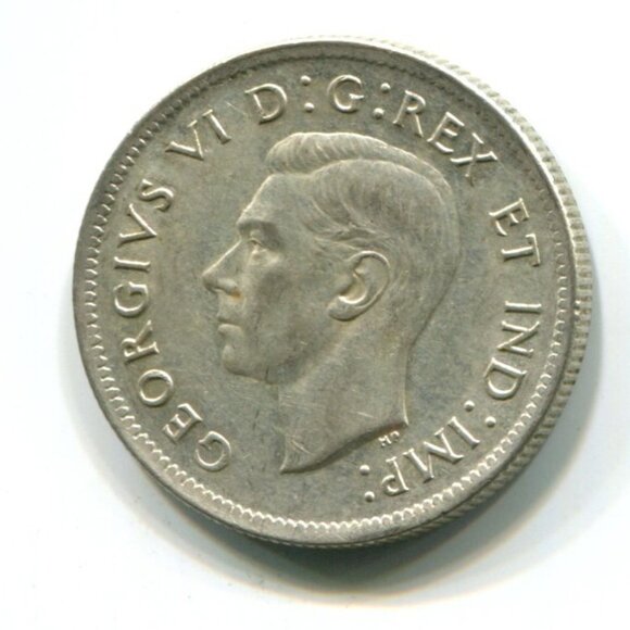 1939 Canada Silver 25 Cent Coin (#1604) - Picture 2 of 2